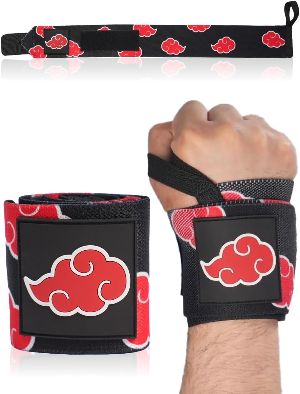 Anime Wrist Wraps Lifting Straps 24" for Men and Women - 1 Pair Each, Gym Accessories Support Weightlifting, and Improve Workout