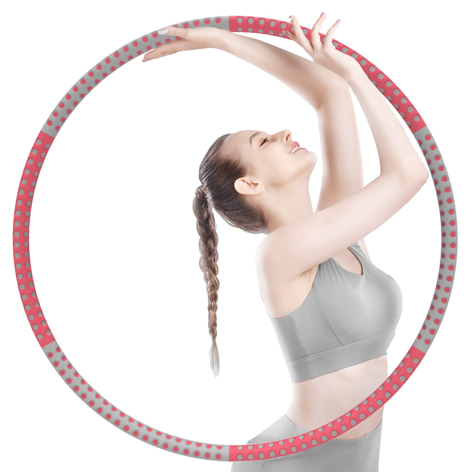 Sportout Fitness Hula Hoop Reifen Erwachsene (Rot-Grau)