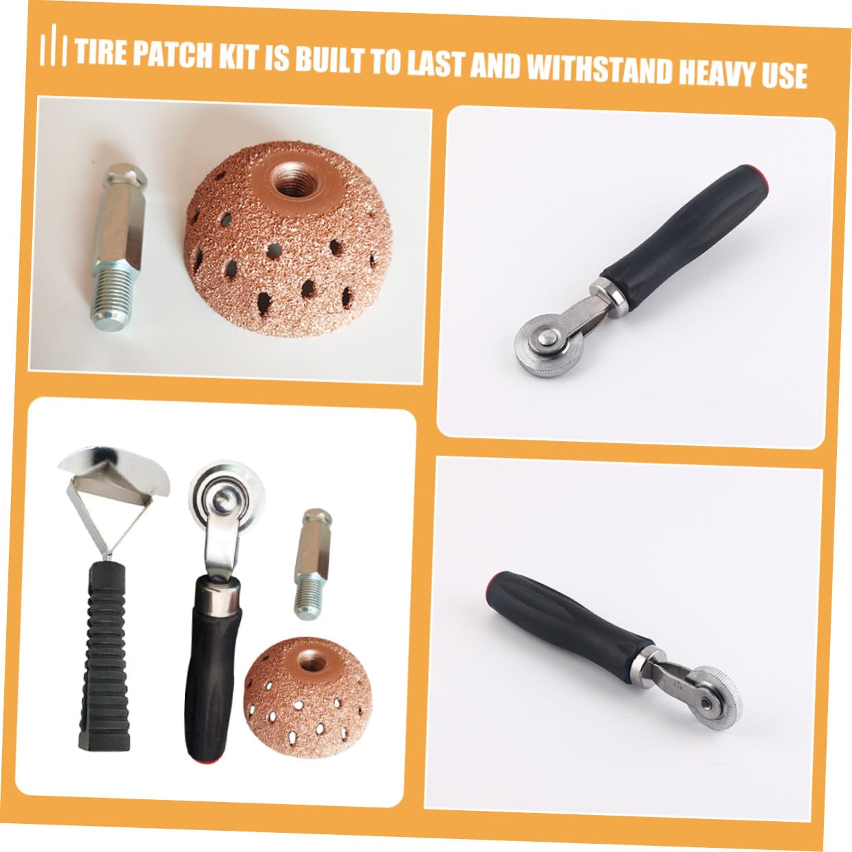 Kit Riparazione Pneumatici per Auto e Bici, Set Strumenti Compatti Rullo Manuale e Accessori, per Uso Professionale e Fai da Te, Riparazione Rapida e Duratura degli Pneumatici