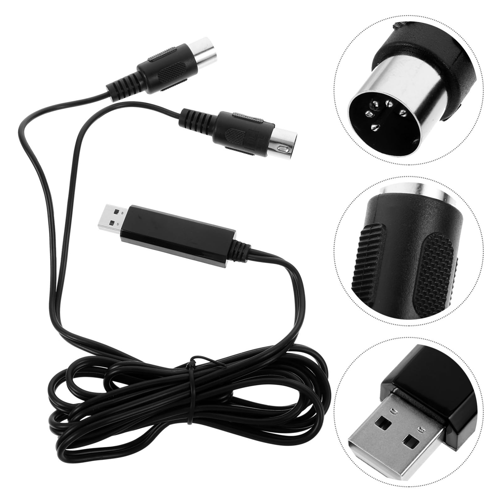 SUPVOX 3piezas Cable Convertidor Midi Usb Para Piano y Teclado Electrónico Conexión Rápida Pc y Laptop Adaptador Compatible Windows y Transmisión De Datos Estable Retardo