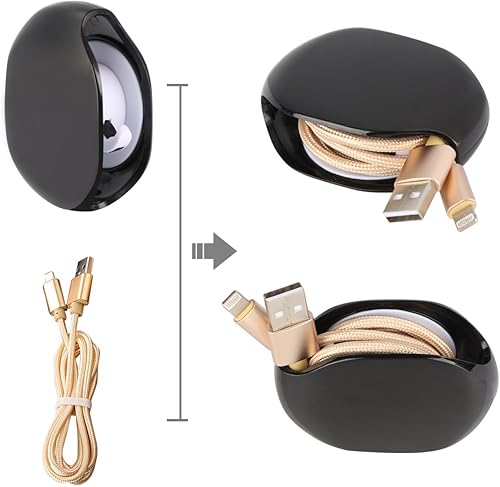 Miniatura 6 de Enrollador automático de cables, ama de llaves de almacenamiento de cables, organizador de cables retráctil para cables USB, cable de auriculares,