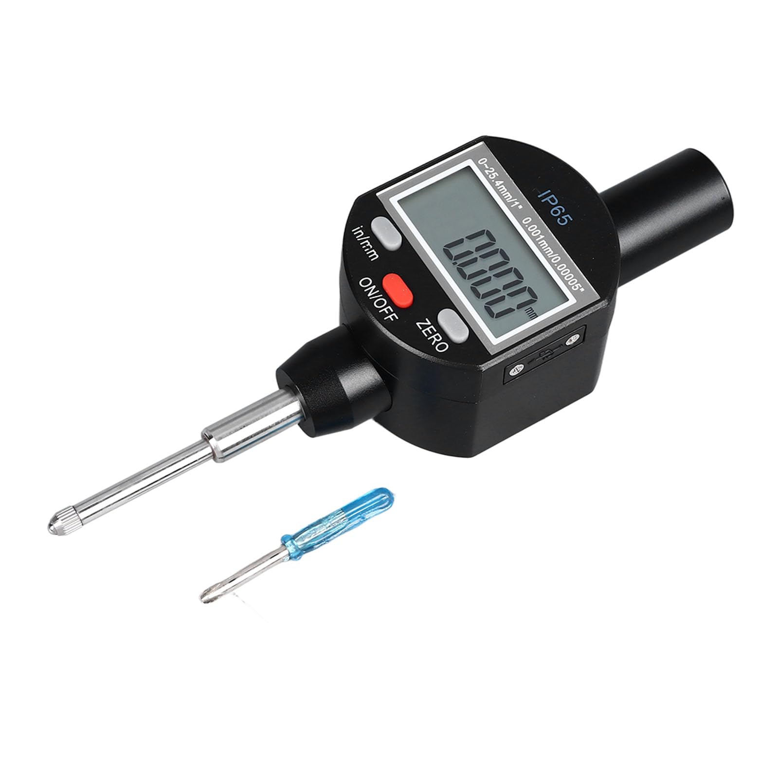 ViaGasaFamido Indicador de Cuadrante Pantalla Digital Indicador de Cuadrante de Rango de 0 a 25,4 Mm Resolución de 0,001 Mm Herramienta de Medición de Aleación de Aluminio para Maquinistas de