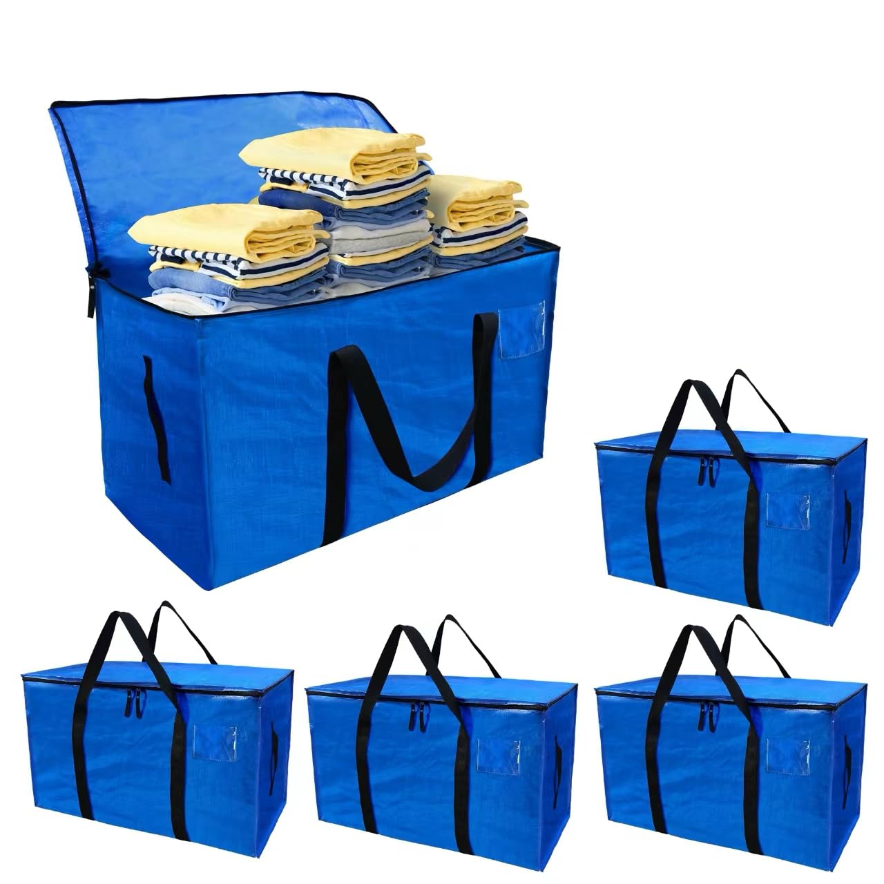 STARPYNG Heavy Duty Extra Large Moving Bags with Zippers & Carrying Handles, Maximum space savings during travel and moving