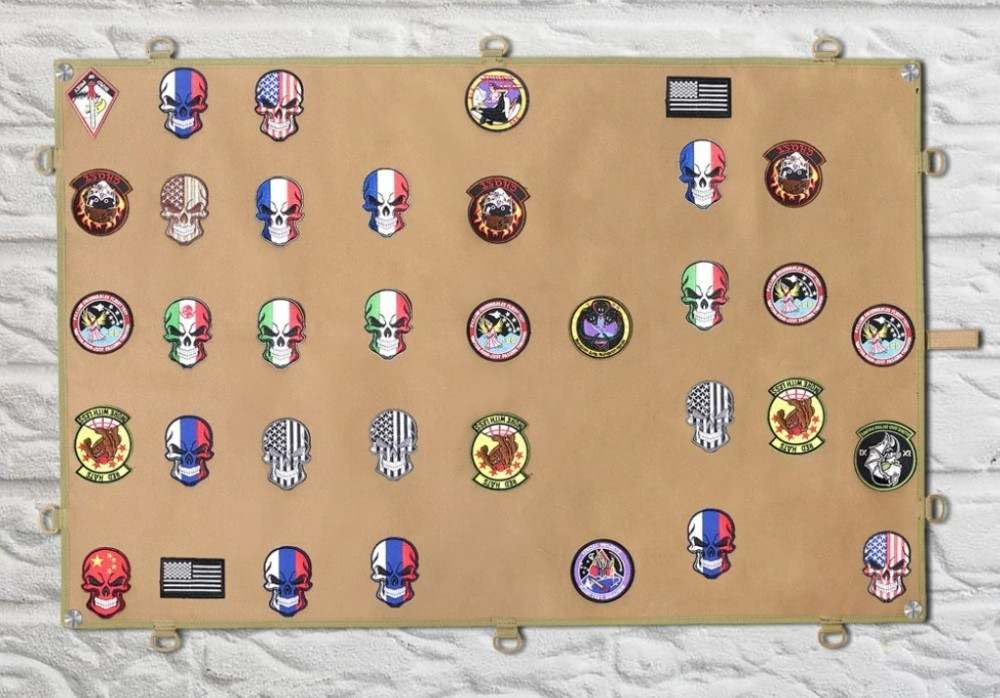 Pannello di visualizzazione tattico militare con pannello di toppa morale, gancio e cravatta, pannello in belcris, pannello tattico militare con striscia di belcris (63 X 50 CM, Beige)