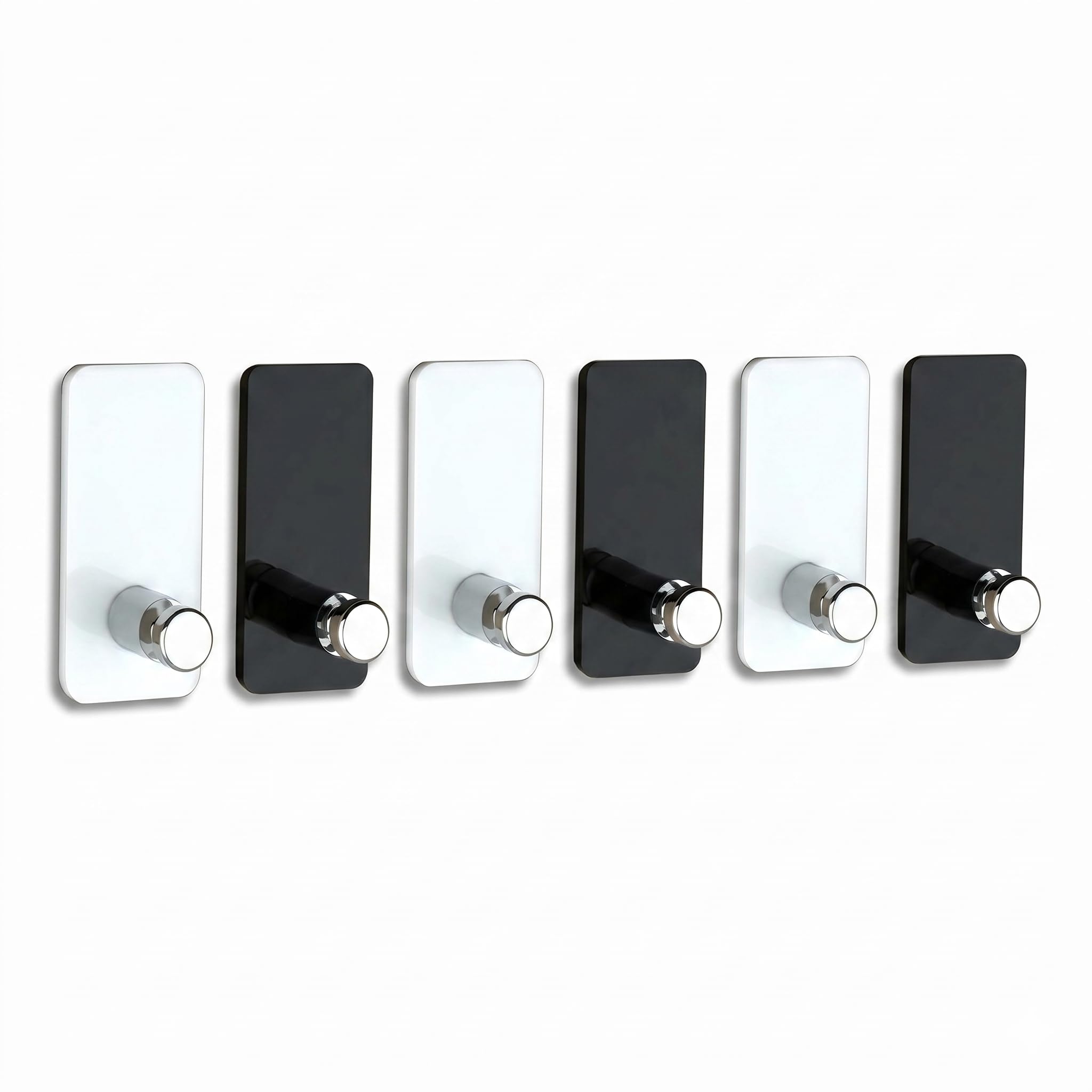 PSM 103(6) Acrylic Heavy Duty Adhesive Decorative Sticky Key Holder (H50 x W25 x D23 mm) - Pack of 6 (Rectangle-Black&White)-image-47