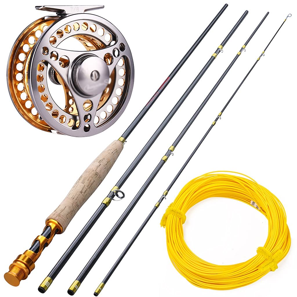 Amazon | 2.7M フライフィッシングロッドセット #5/6 フライロッドと