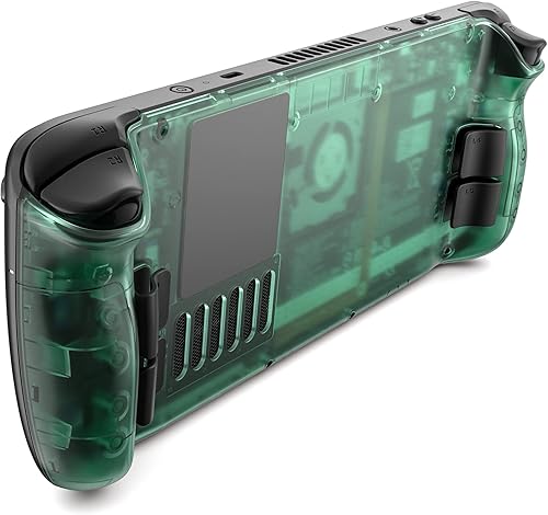 JSAUX Transparent Back Plate Compatible for Steam Deck, DIY Clear Edition Replacement Shell Case Set Compatible with Steam Deck, Buttons with Three