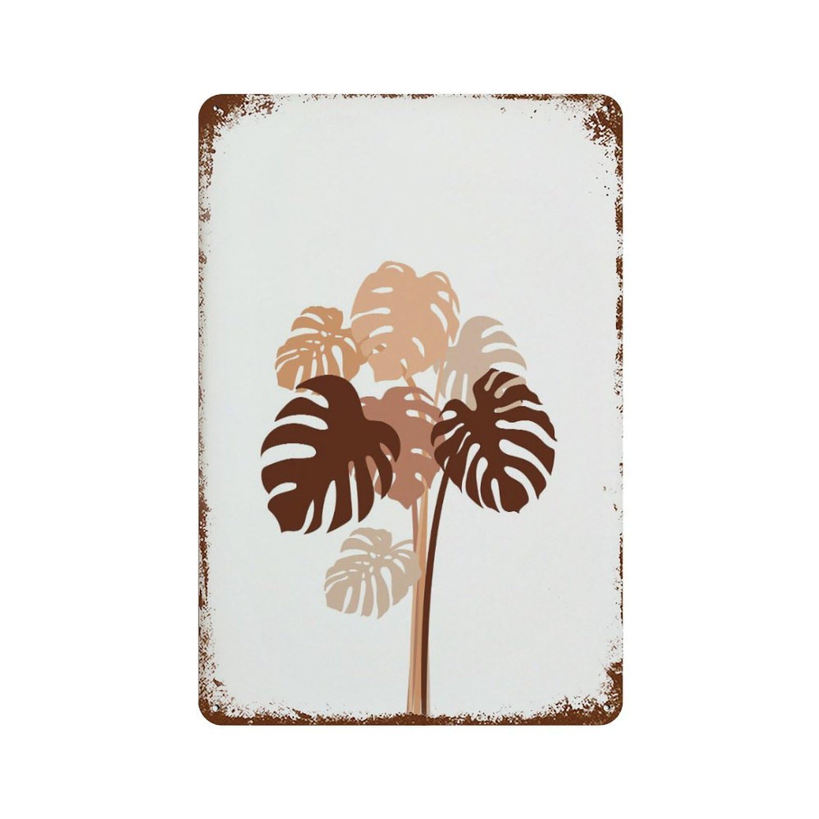 xiaoxiaoshen Monstera Bouquet Boho Farmhouse Decor Wall Decor Art Metal Tin Poster Modern Home Decor Art Home Bar Shop Decorations Vintage Sign 30x20cm