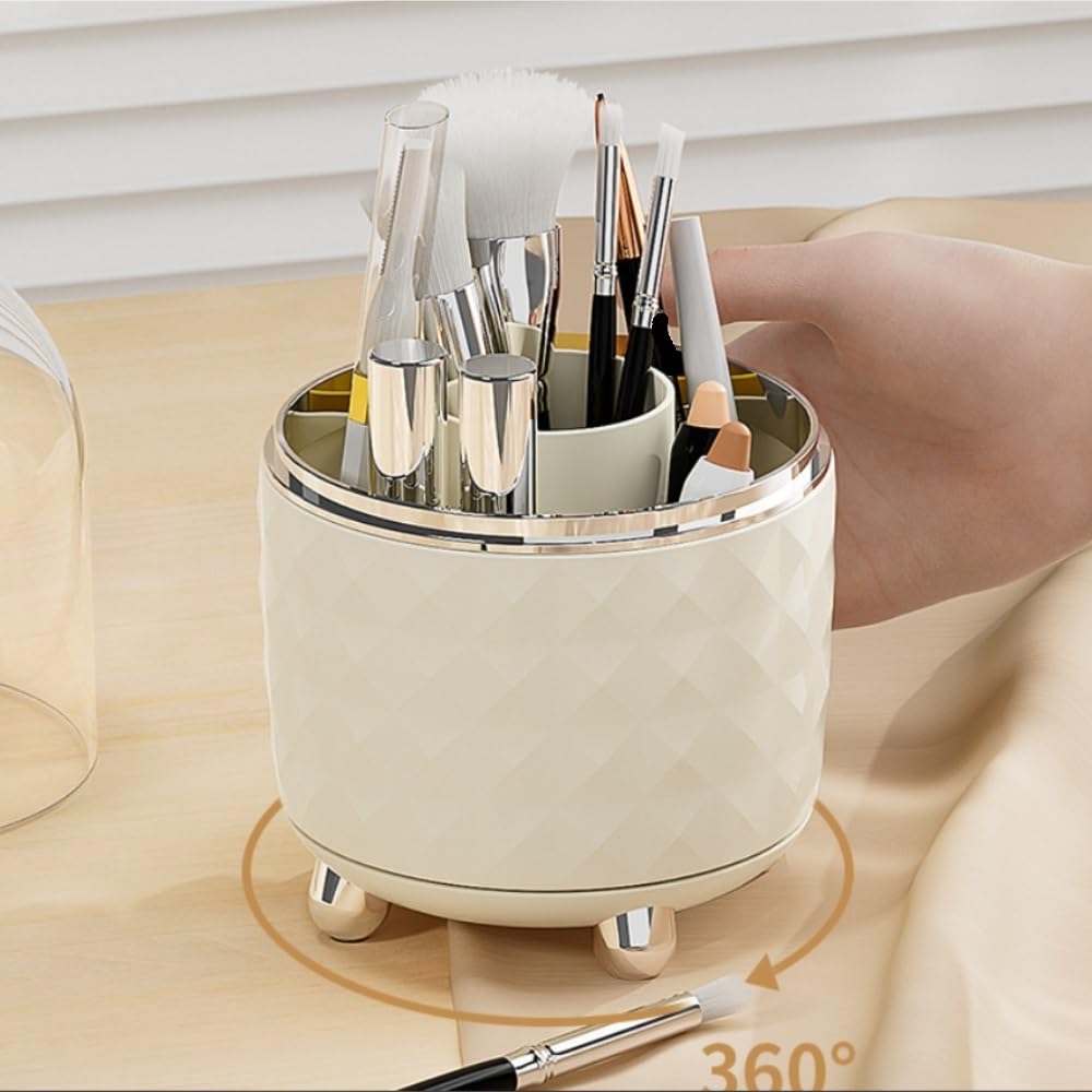 Stifteköcher Stifte Halter 360° Drehbarer Schreibtisch-Stifthalter Mit 6 Fächern For Bürobedarf Und Heimdekoration Schreibtisch-Organizer(White)
