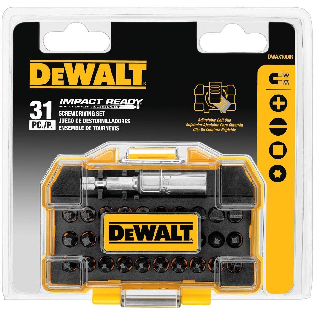 DEWALT DWAX100IR Darbe Hazır Vidalama Sert Kılıf Seti, Ekstra Küçük, 31 Adet