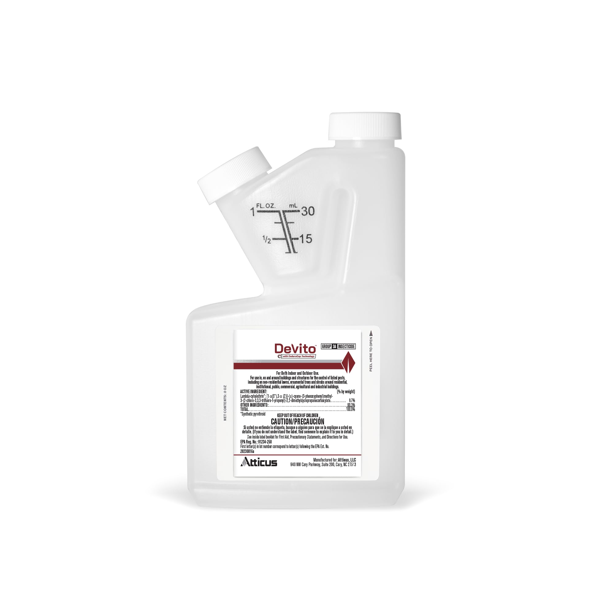 Atticus Devito CS Insecticide (8oz) - Lambda-cyhalothrin 9.7% Indoor and Outdoor Insect Control with EnduraCap Technology