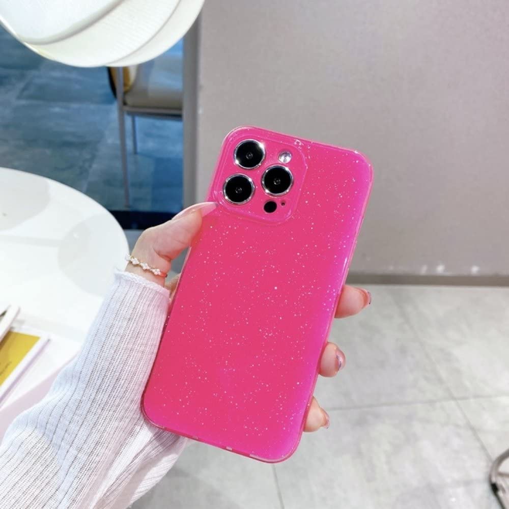 Coque paillettes iPhone 13 silicone antichoc rose néon ultra robuste - 6