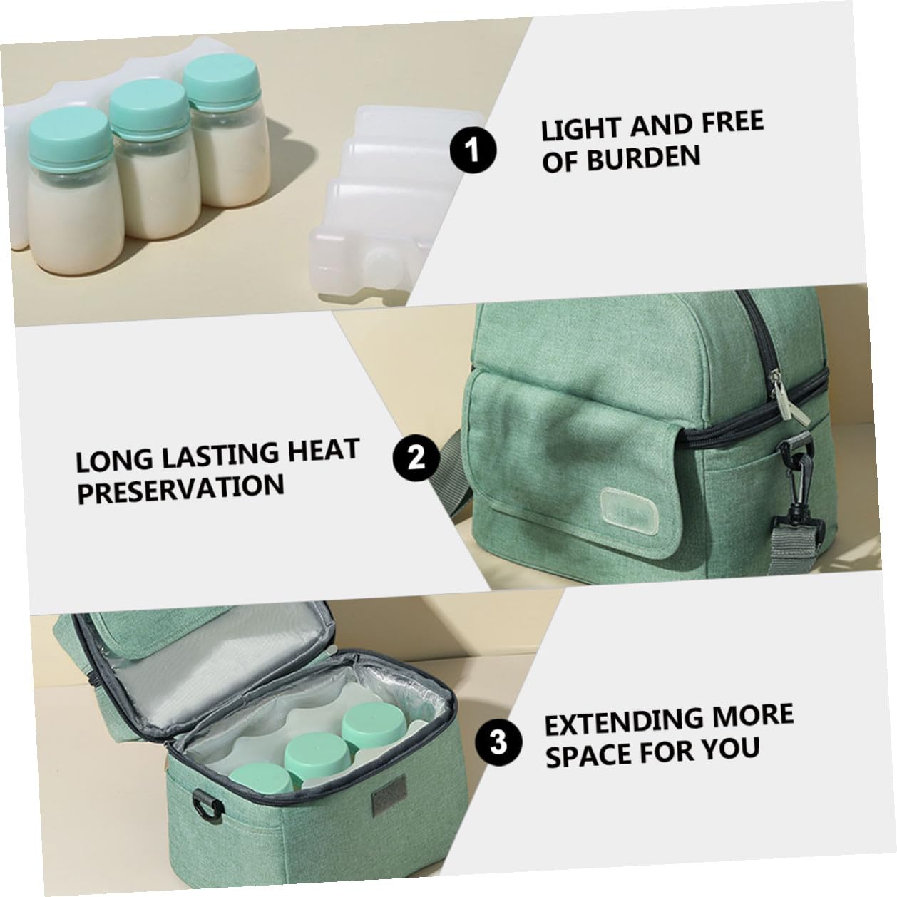 Bolsa para Mantener la Leche Materna de Doble Capa Verde