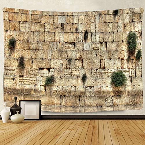 F-FUN SOUL Western Wall Jerusalem City Tapestry, 80x60inchs Soft Flannel, Israel Cityscape Wall Hanging Tapestries for Room Decor DSFS670