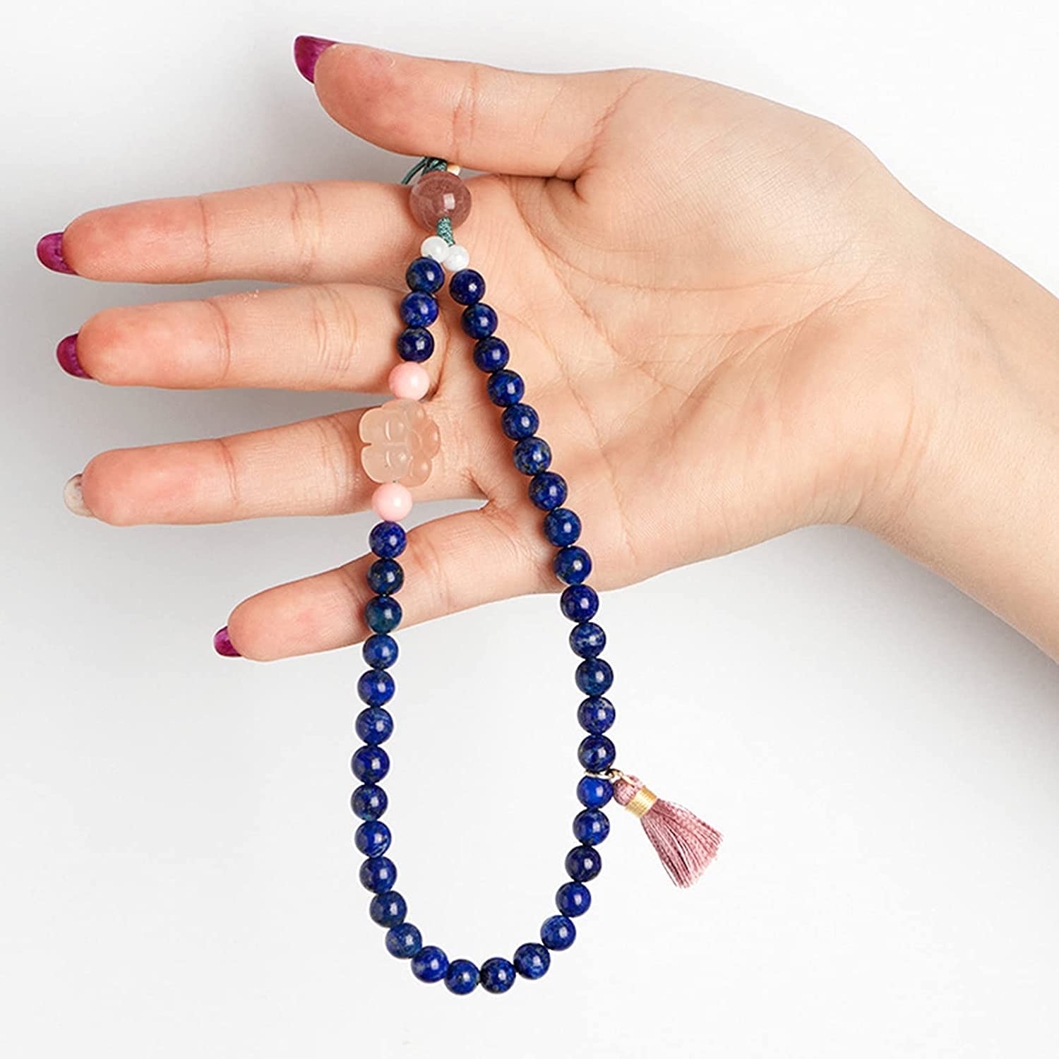 mala, perline del rosario, cinturino da polso for telefono, perline di Buddha, cordino for cellulare, cordino portachiavi, ciondolo appeso, accessori for bracciali in stile cinese, A (Colore : A