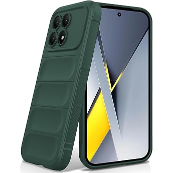 Case Compatible with Xiaomi Poco F8 Pro Shockproof Wave Pattern Scratch-Resistant Soft Microfibre Lining All-Round Protection Protective Case with Camera Protection Green