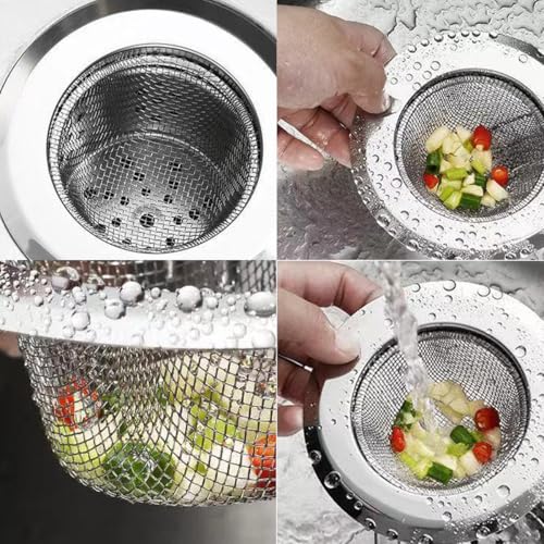 Colador de acero inoxidable para fregadero 2 piezas miniatura 2