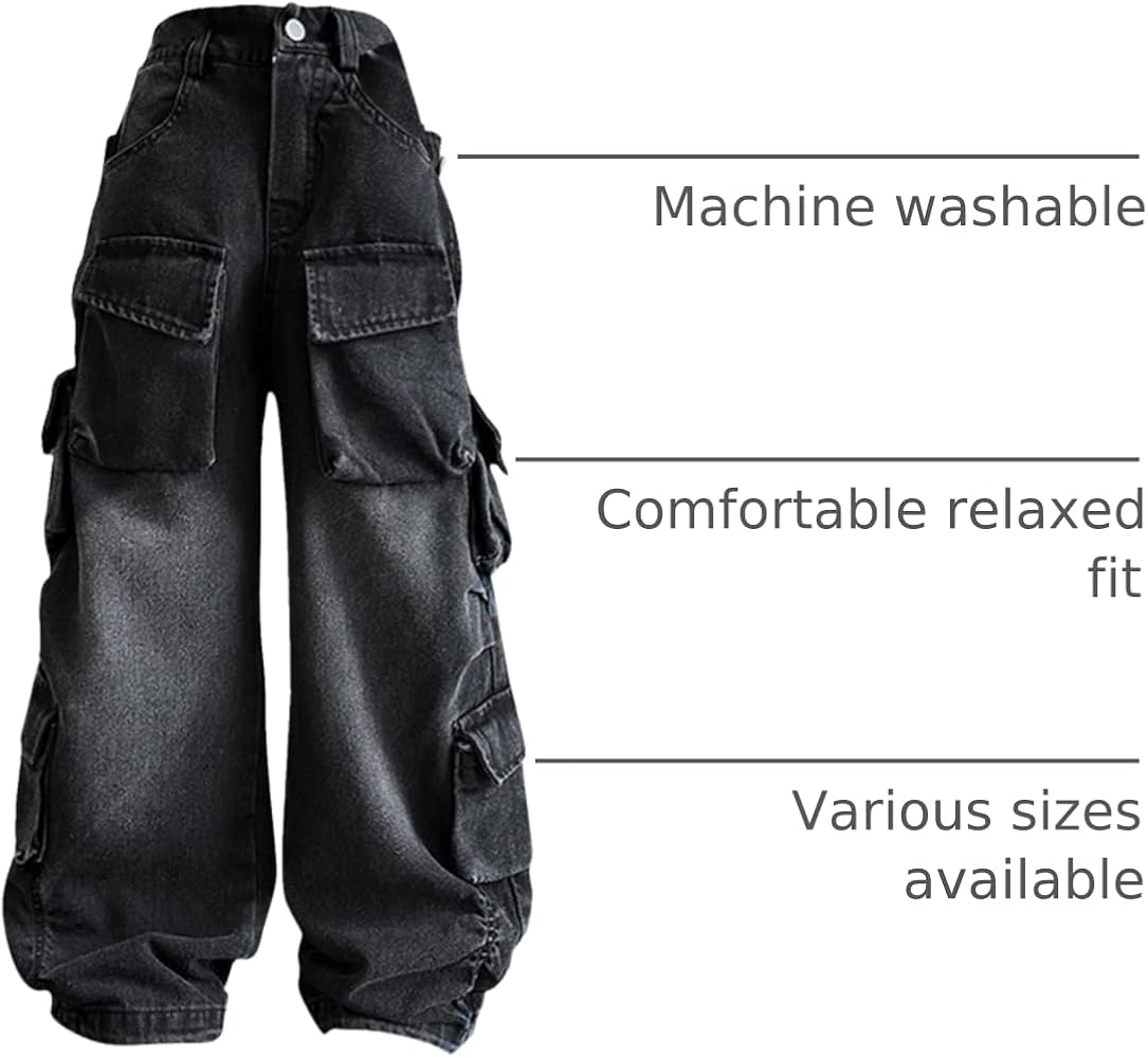 Amazon.com: Girls Fashion Distressed Baggy Hip-Hop Jeans Casual