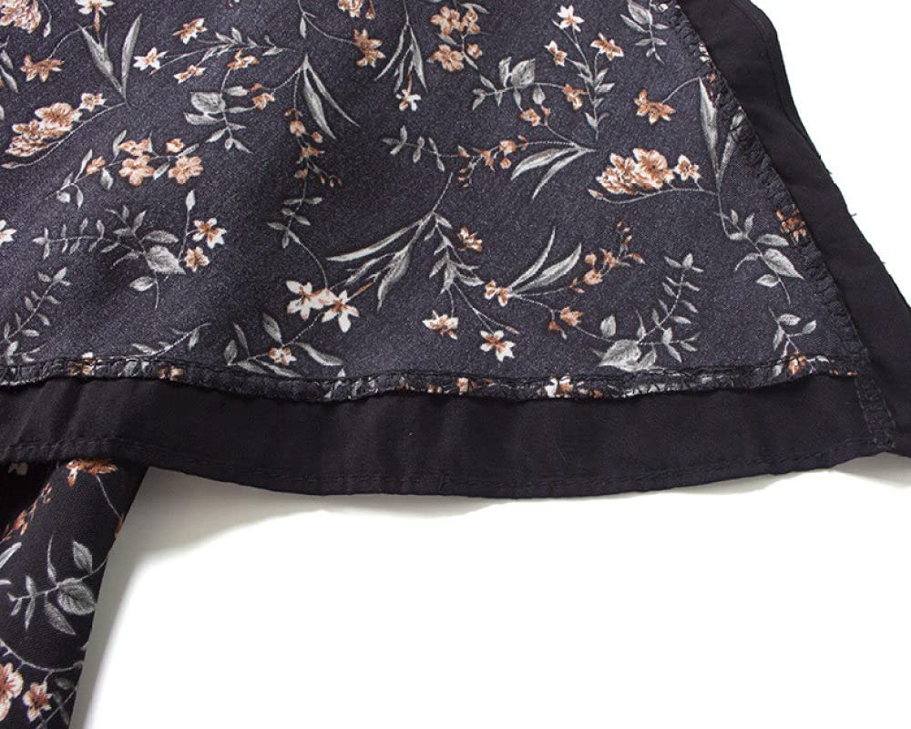 Faldas De Invierno para Mujer, Falda Floral Irregular Design Sense Faldas De Invierno Negras Cintura Elástica Falda Midi De Talle Alto Faldas Plisadas para Muje(Black)