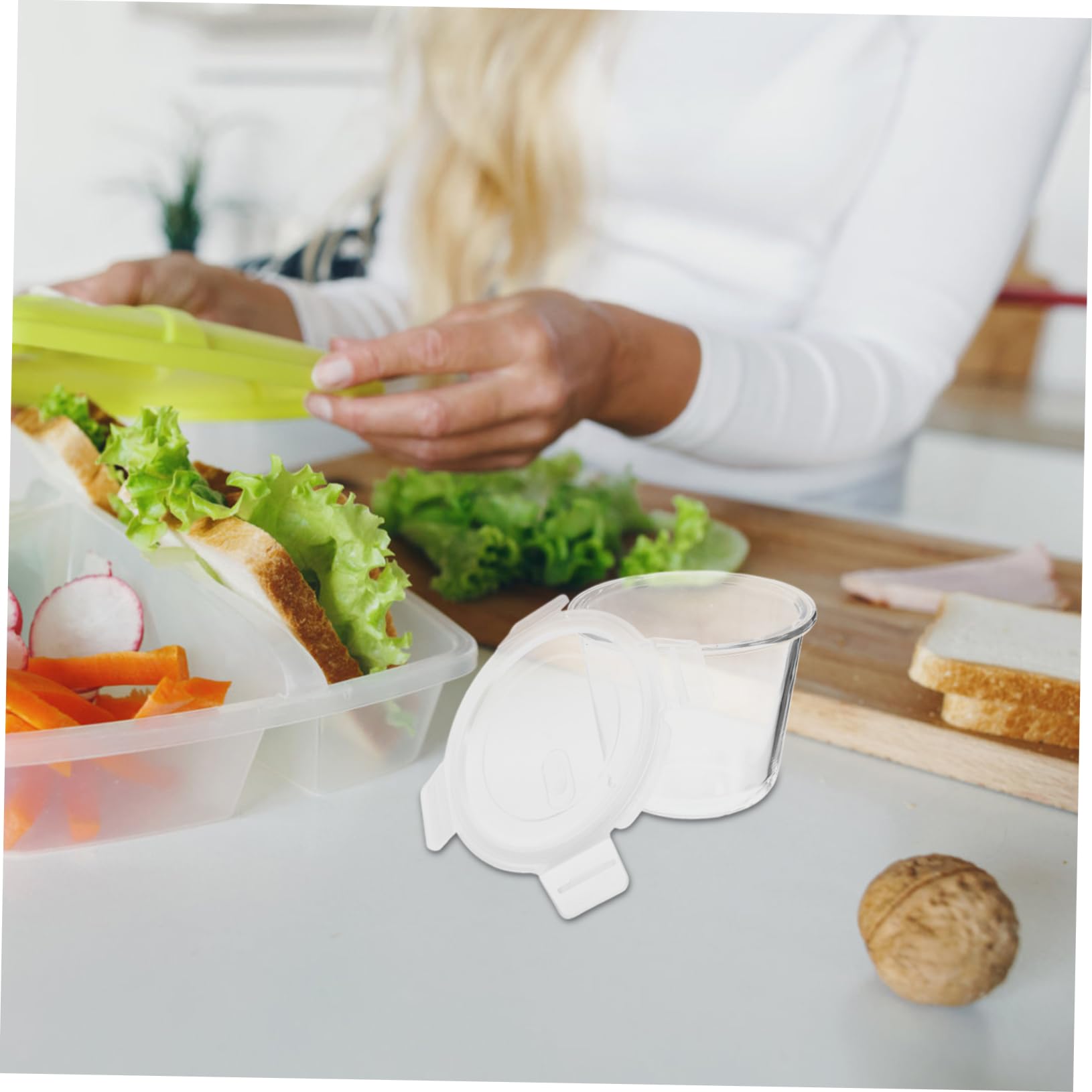 VALICLUD Fiambrera de Vidrio con Tapa 700ml para Almacenar Alimentos