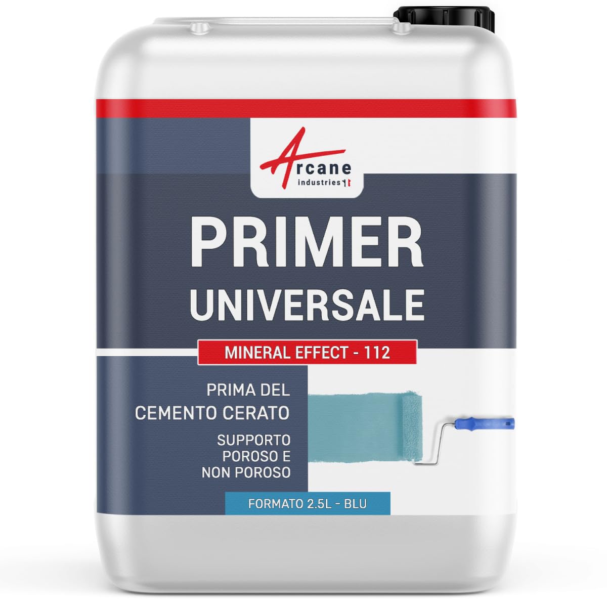 ARCANE INDUSTRIES Primer Universale per Supporti Porosi e Non Porosi 2,5 L | Altissima Presa su Supporti Porosi e Non Porosi, Aspetto Granuloso, Limita le Bolle, Interno/Esterno - Arcane Industries