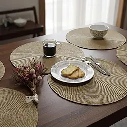 Jogo Americano Redondo Peças Mesa Posta Sousplat Panela Supla descanso De Prato Cozinha Lugar Americano (6)