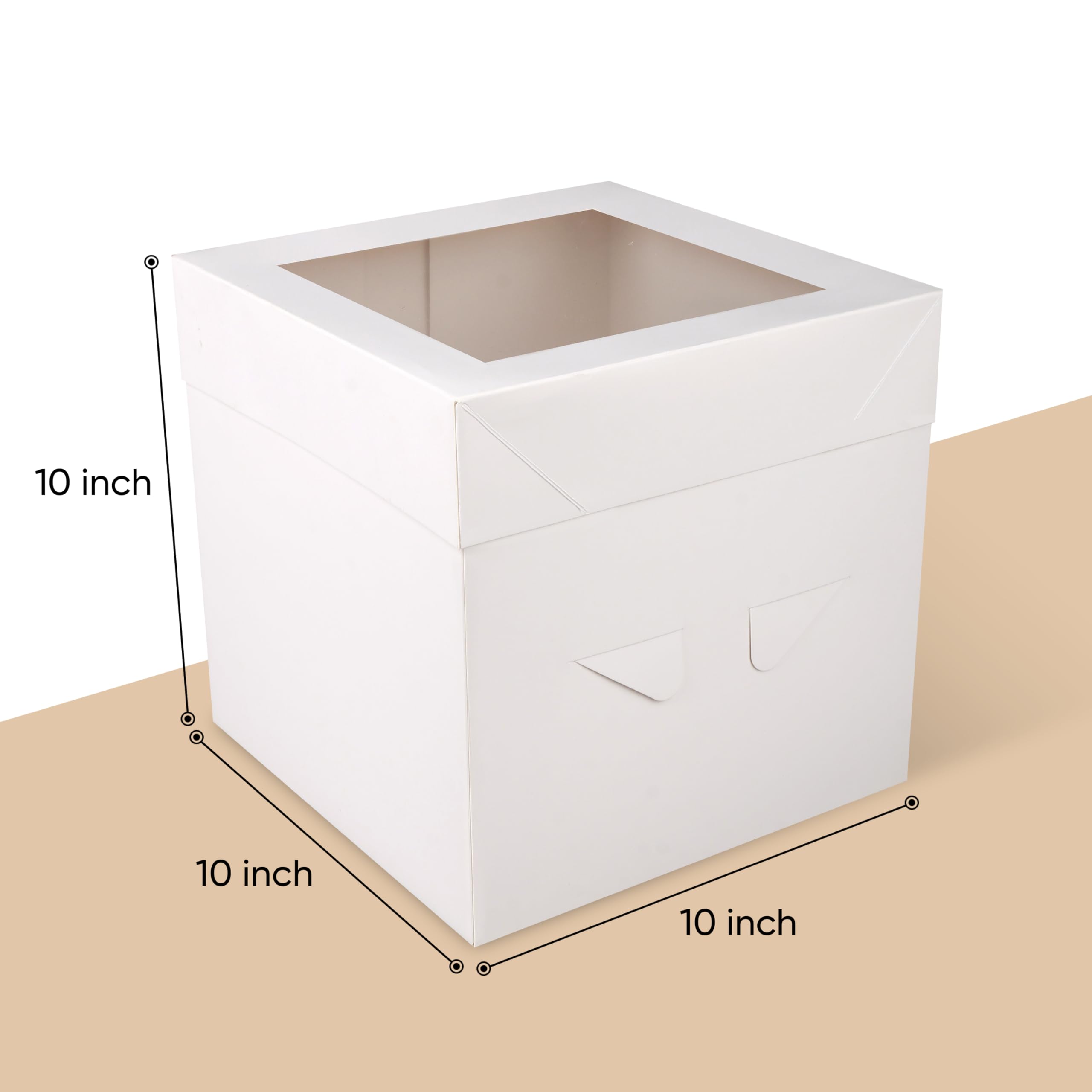Cakebon Modernas y elegantes cajas blancas para tartas de 10 pulgadas con ventana (paquete de 6) – perfectas para cumpleaños, bodas y fiestas
