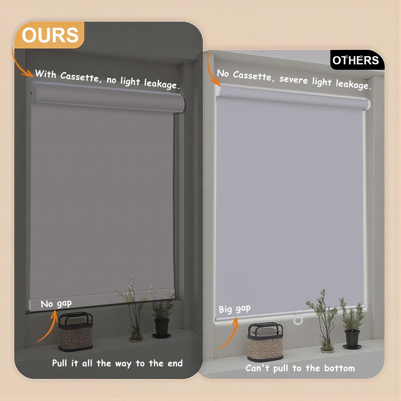 LUSTROWIN Free-Stop Cordless Roller Shades (Upgraded) - Light Filtering Blinds with Cassette Valance, Spring System, UV Protection Energy Saving for Home & Office (Custom Size, Leaf Green)