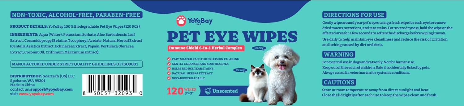 Pet Eye Wipes for Dogs 110 PCS-Unscented