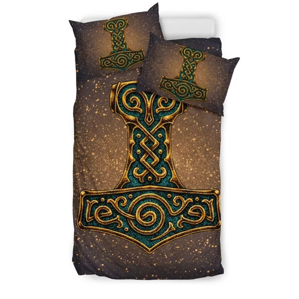 ABAKUHAUS Tovaglia Vichinga 140x200 Cm - Design Thor Mjolnir E Fulmini - Lavabile E Impermeabile - 4