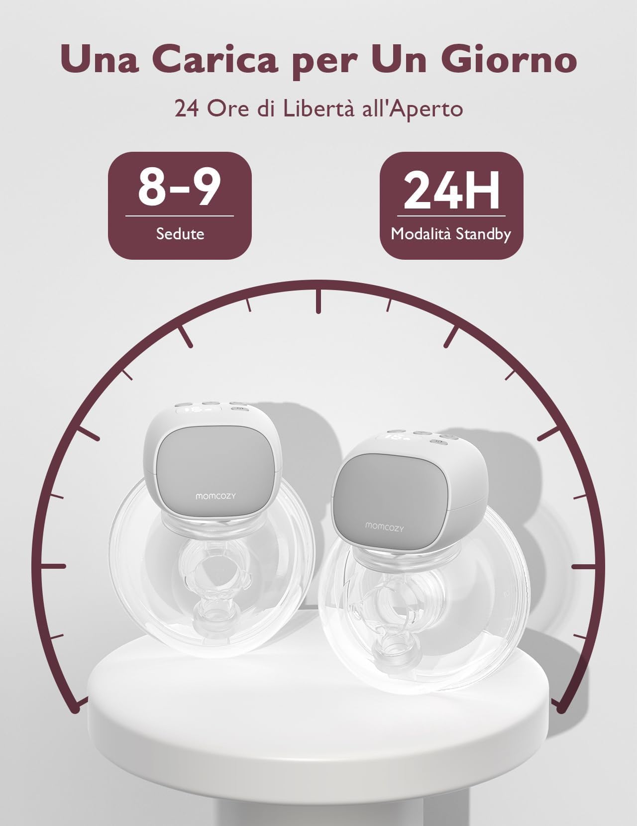 Momcozy S9 Pro Tiralatte Indossabile Aggiornato, Elettrico a Mani Libere con Display a LED, Portatile con 2 Modalità e 9 Livelli - 24mm