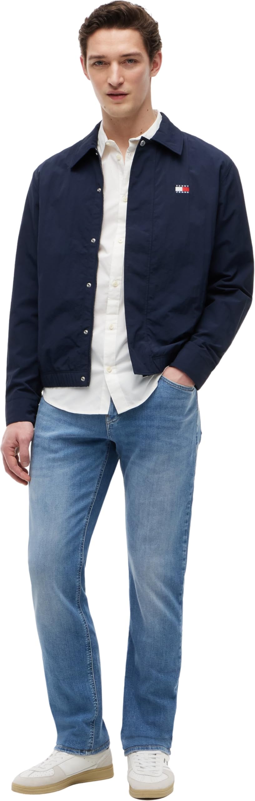 Tommy Jeans Mężczyźni Tjm Original Stretch Koszula, Biały, XS