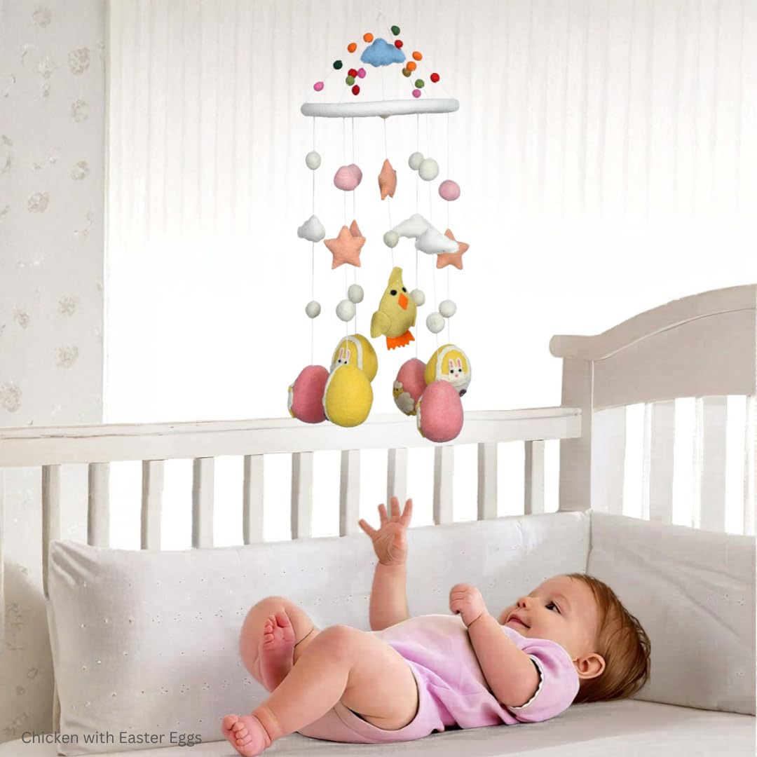 THB Baby Mobile Animal Nursery Decoration Newborn Shower Gift Birthday Gift | Baby Bed Decoration for Boys and Girls Toys Figure Playing Set Octopus Family for Babies | DIY Hanging