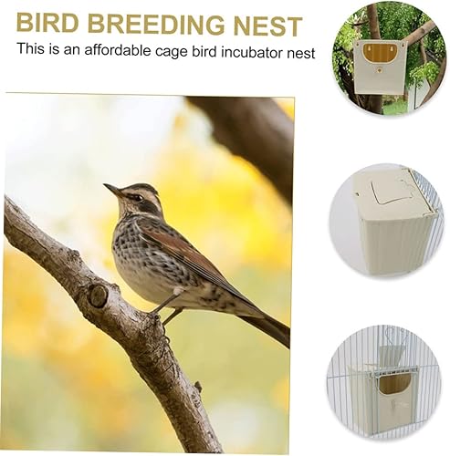 Vista 4 de POPETPOP Caja de cría de pájaros de 12 piezas, periquitos para periquitos, pajareras, al aire libre, caja de pájaros colgante, suministros