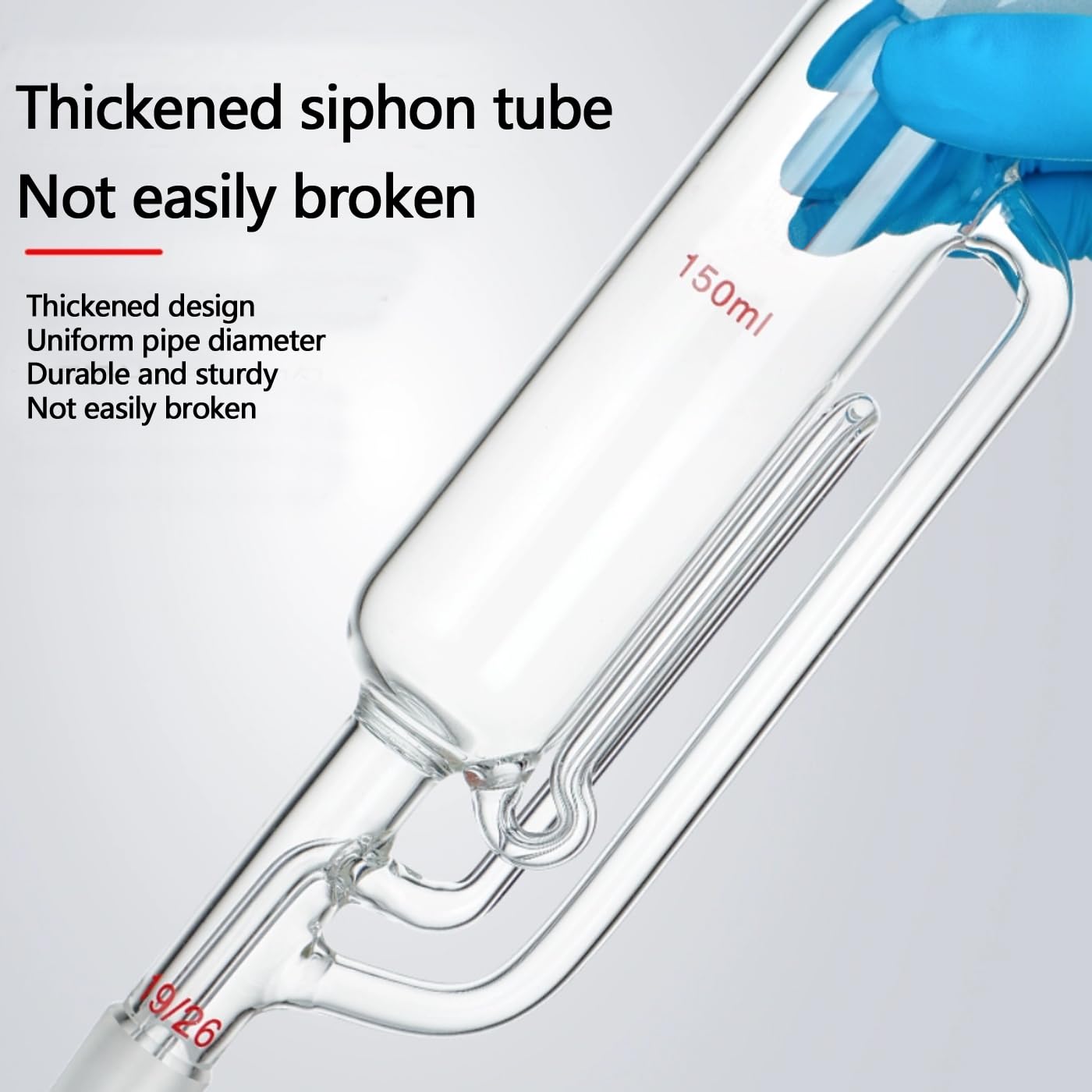Unité d'extraction Soxhlet en verre borosilicaté kit de verrerie de laboratoire Soxhlet extractor avec condenseur et flacon à fond plat pour reflux à l'échelle du laboratoire (250ml)