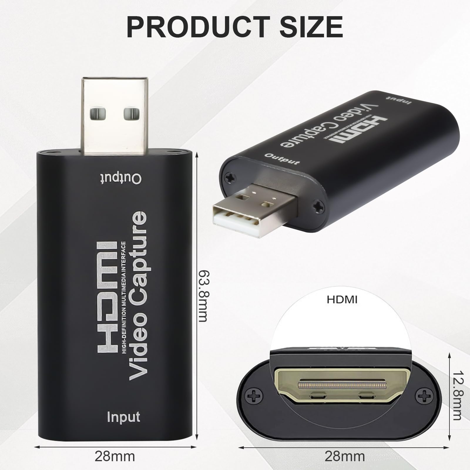 Capturadora Video, Adaptador USB a HDMI, 4K Adaptador HDMI USB Tarjeta, Portátil para Edición de Vídeo Juegos Streaming