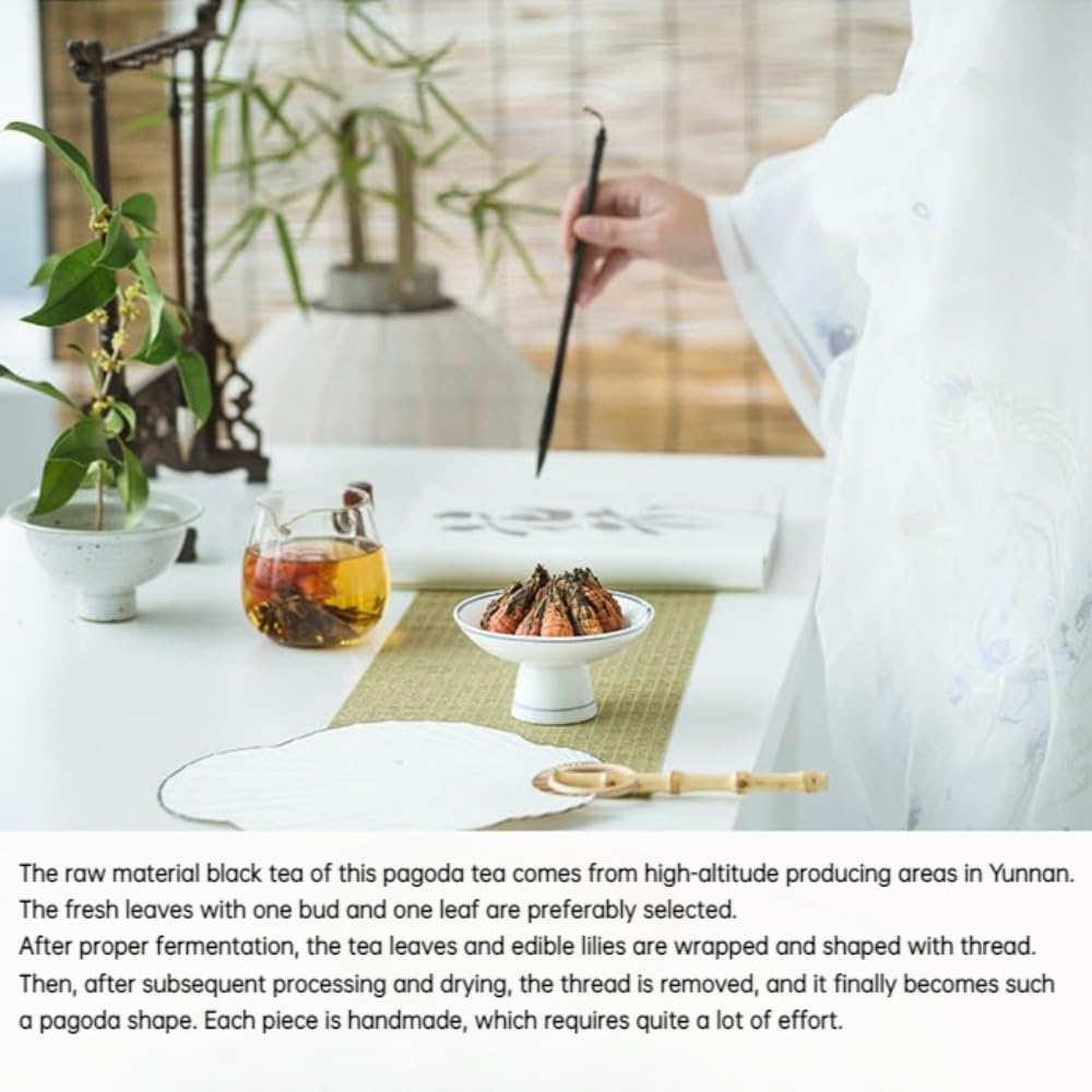 Herbata Czarna Premium Yunnan Fengqing Yunnan W Kształcie Pagody Z Kwiatem Lilii - Herbata Czarna Dianhong