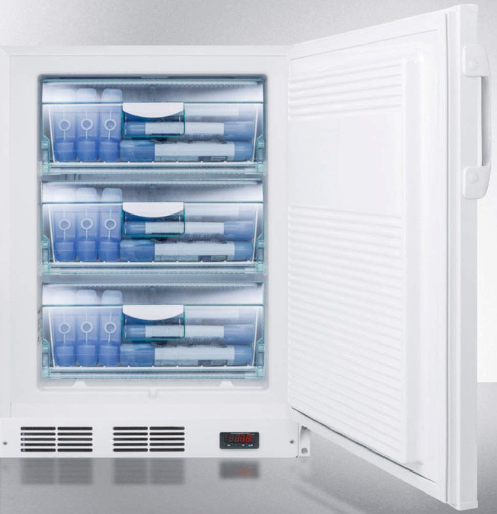 Summit Appliance Vt65mlbivacada ADA Compliant Built-In Undercounter Vaccine All-Freezer With Digital Thermostat, Temperature Alarm, Self-Closing Door, Lock, Hospital Grade Cord And White Exterior on Fridge.com - View 4