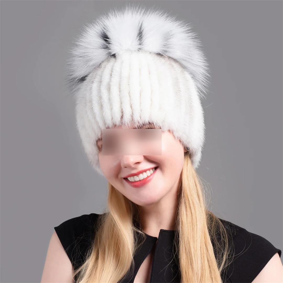 Moda Inverno Caldo Donne Knit Caps Faux Peloso Caldo Moda Sci Berretti