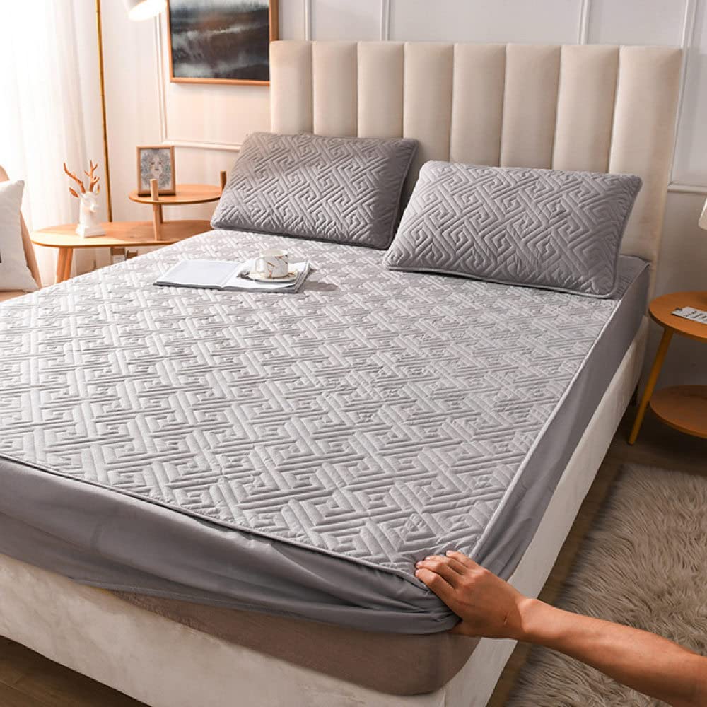 Drap-housse pour matelas glissant : ajustement 160x200x25 cm stable grâce à l'élastique