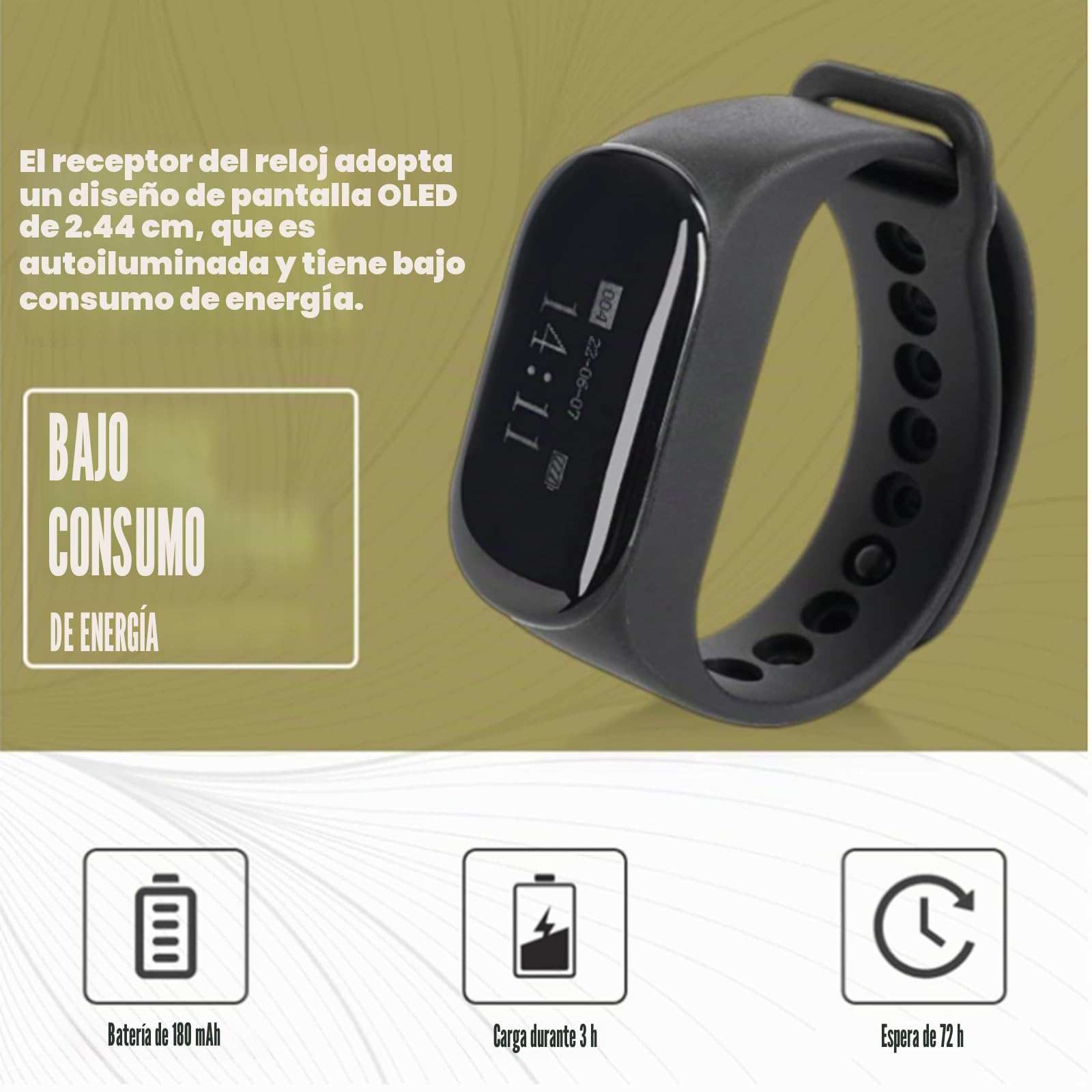 Retekess T128 Sistema de Llamadas Inalámbricas, Receptor Reloj Recargable | para Restaurante, Hotele, Bare, 300M Distancia, 48H, Impermeable IPX7, 7 Idiomas Integrados, Uno a Muchos