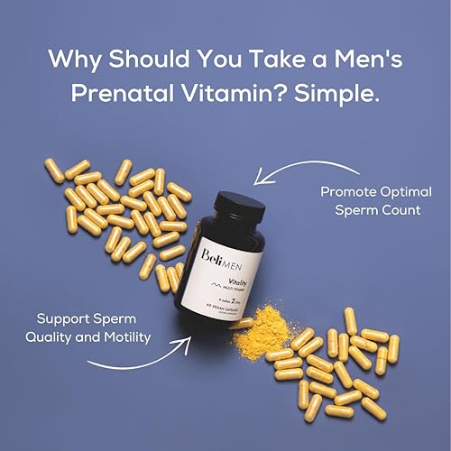 Miniatura 6 de Beli Multivitamínico prenatal para hombres optimizado para la salud reproductiva y del esperma 60 cápsulas veganas suministro de 30 días