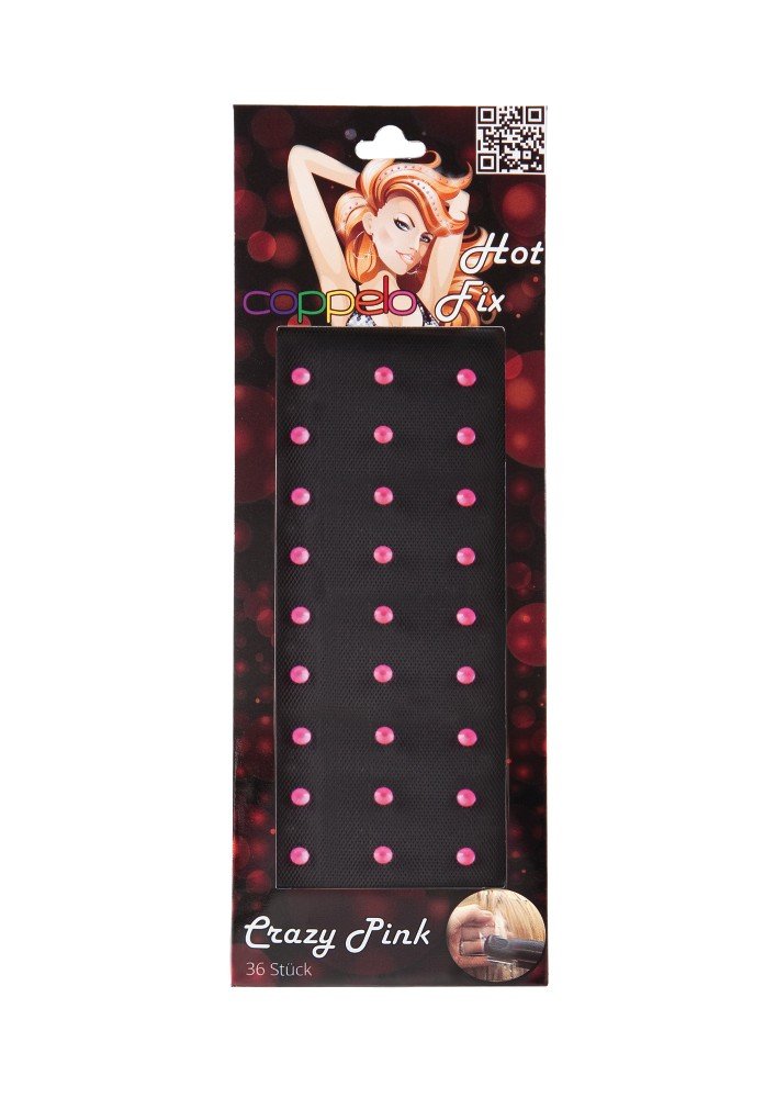 Coppelo Hot Fix Gemstones 36-Pieces, Crazy Pink