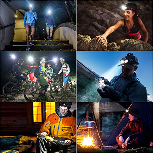 2020 Newest Rechargeable LED Headlamp, 2 Pack 10000 Lumen Super Bright Zoomable Headlight, 4 Modes USB Recharge Flashlight, Waterproof Head Lights with Red Light for Camping Hiking Outdoors