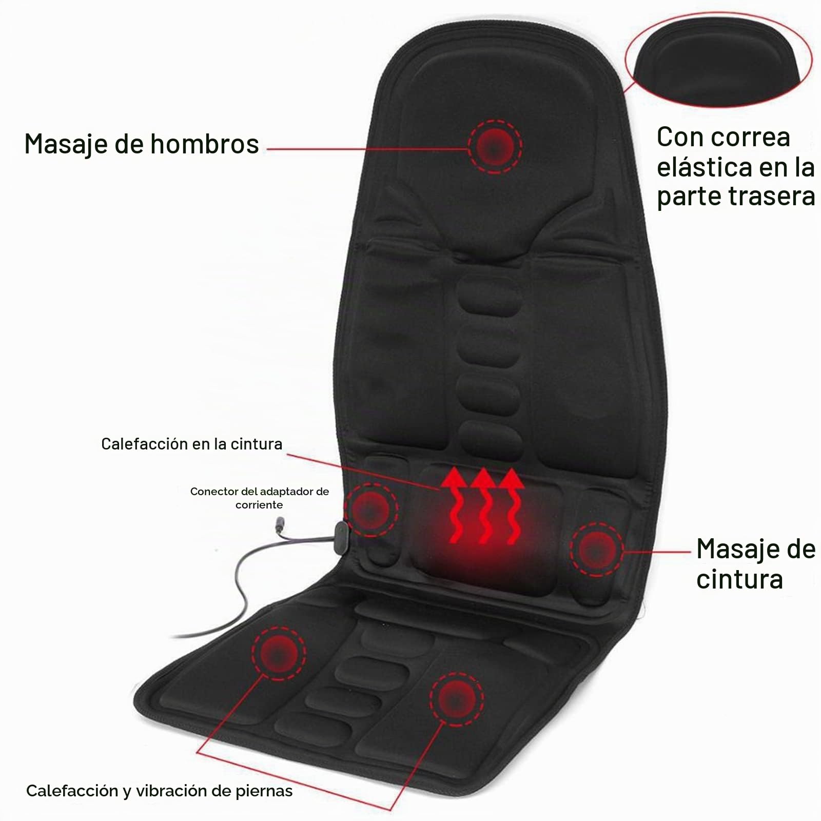 Colchoneta De Masaje De Cuerpo Completo con Calefacción para Colchón Cabezales De Masaje Shiatsu para El Cuello, para El Cuello Y La Espalda, Relajación De Los Músculos Lumbares
