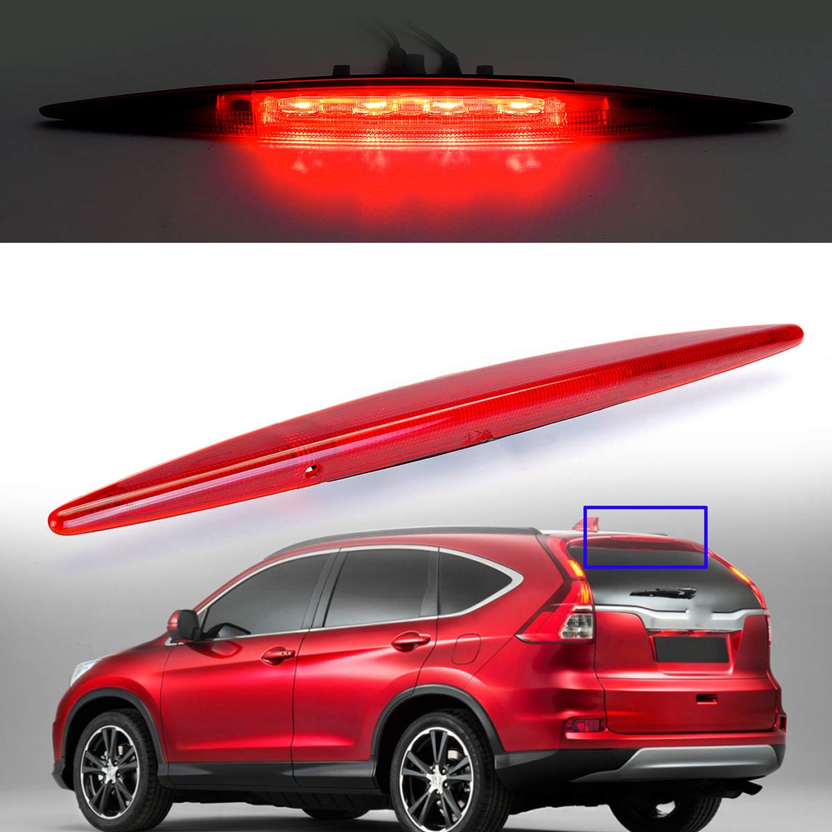 Tercera Luz De Freno Para Honda CR-V 2012-2016 - Número OE 34270TFCH01/34270T0AA01, Color Blanco, Montaje Alto Exterior