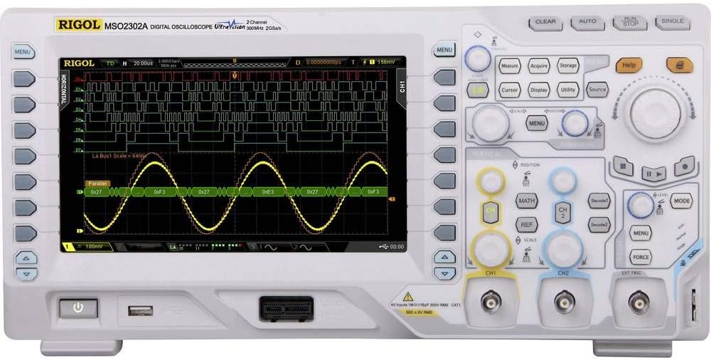 Rigol MSO2202A-S Digital Oscilloscope 200 MHz 1 Gbps 7 Mpts 8 Bits 18 Channels