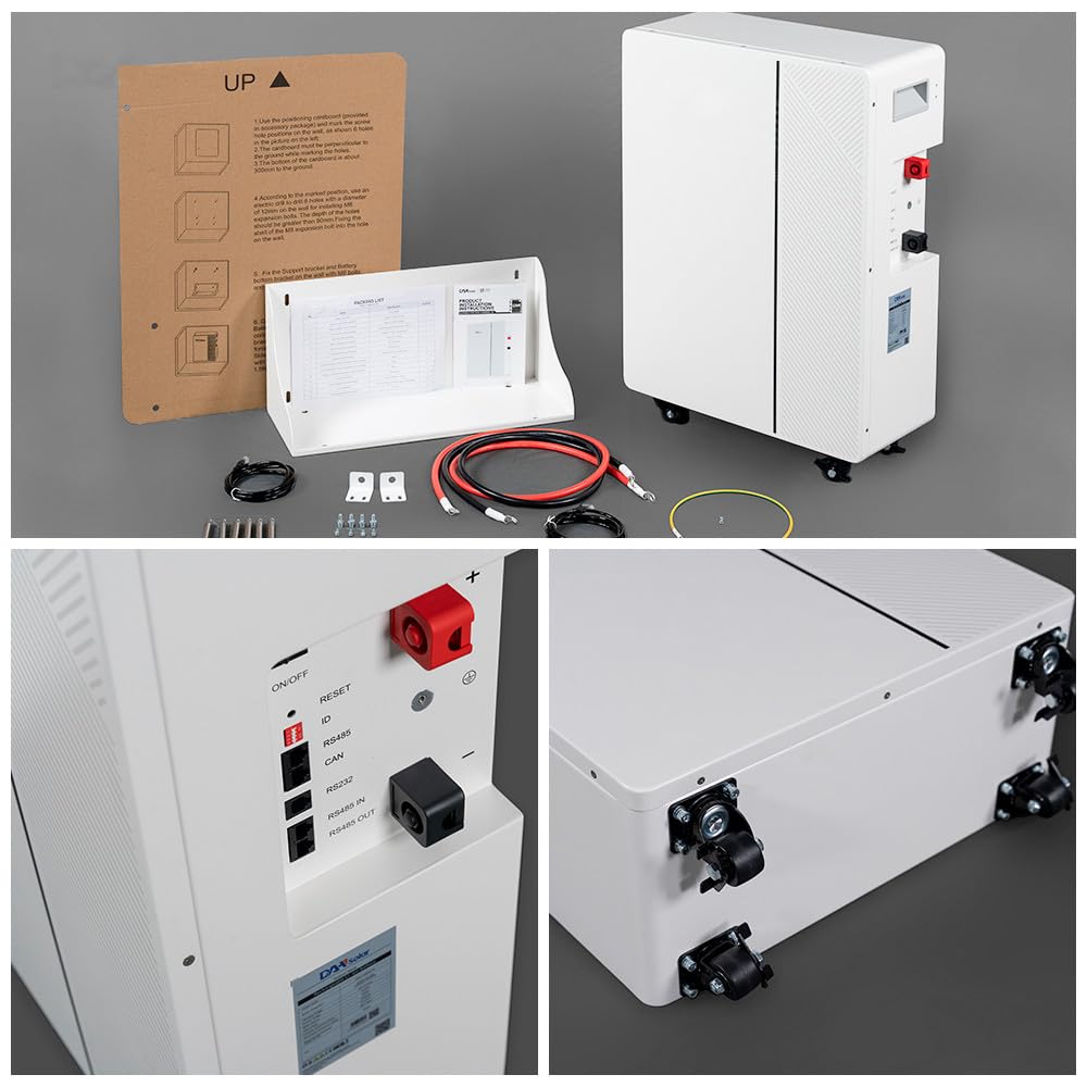 Batteria LiFePO da 51,2 V 280 Ah, 15 kWh di accumulo di energia con BMS, 6000+ Deep Cycle, batteria al litio espandibile modulare con RS485/RS232/CAN per impianto FV, sistemi ibridi e off-grid