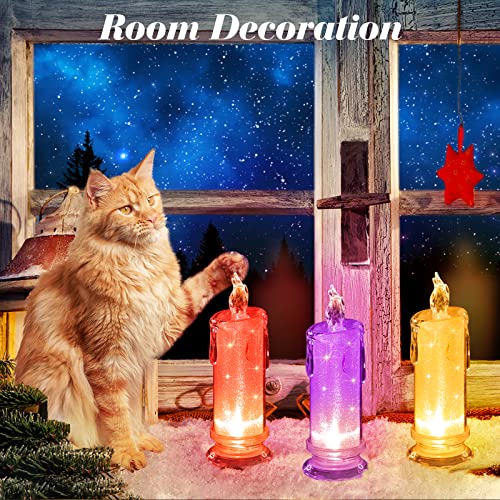 Haidoliang 4Pcs Mix Color Led Flameless Candles (D:2.5" X H:7"),Flickering Led Pillar Candles, Battery Included, Outdoor Indoor Battery Operated Candles For Birthday Party Wedding Decorations #TOP2