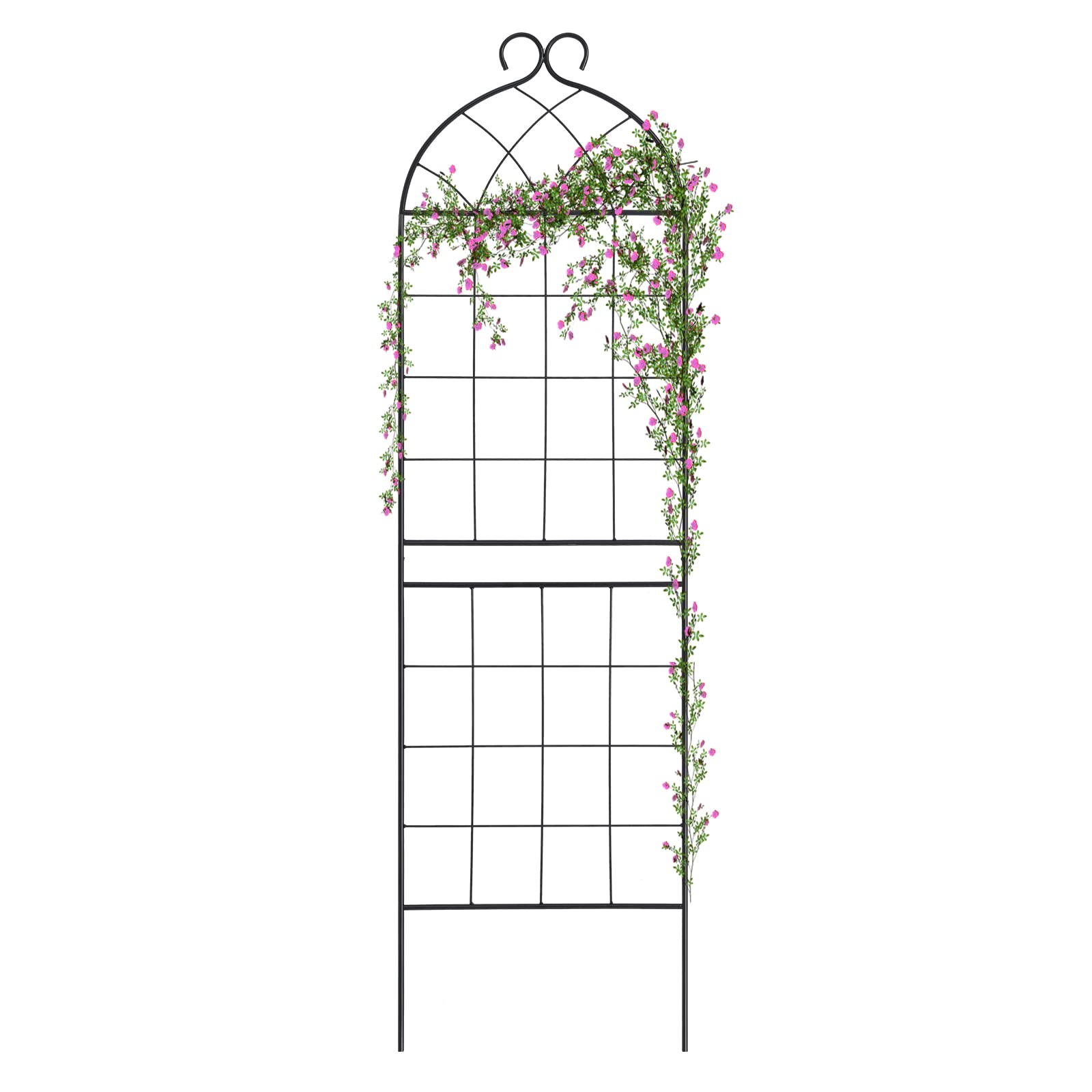 SCENDOR 1 Pack Trellis 71" H x 19.7" W for Climbing Plants Support Rustproof Metal Iron Rose Trellis for Vines Flower Cucumbers Plant Stand Black